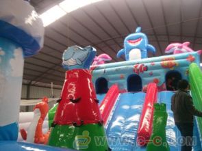 加工定制 充气5X8海底 滑梯 郑州大型充气玩具厂